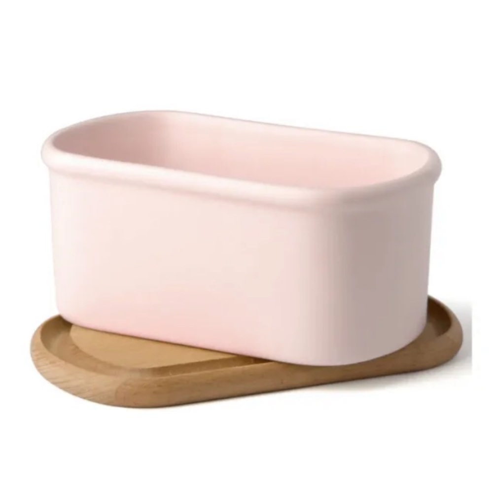 NWB Nigella Lawson Living Kitchen Butter Dish in Rosebud Pink